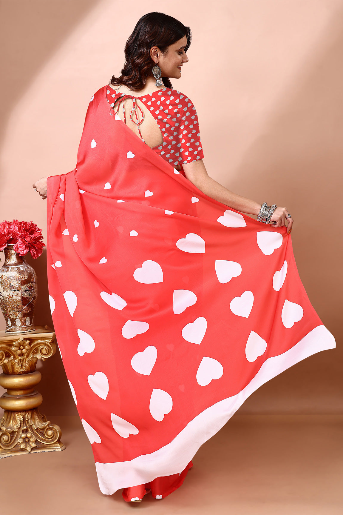 Stylish & Beautiful Satin Georgette Digitally Printed Party Wear Sarees with Blouse Piece