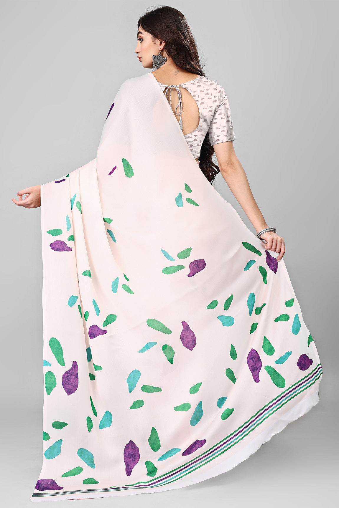 Molly Brown Stylish & Beautiful Satin Georgette Digitally Printed Party Wear Sarees with Blouse Piece