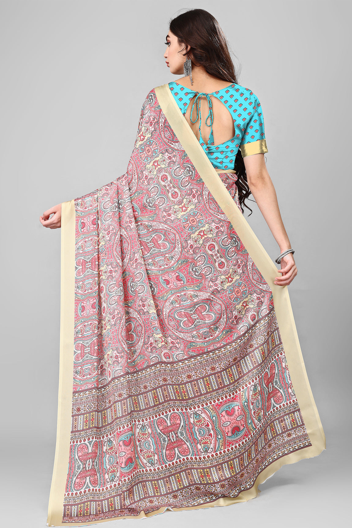 Molly Brown Stylish & Beautiful Satin Georgette Digitally Printed Party Wear Sarees with Blouse Piece