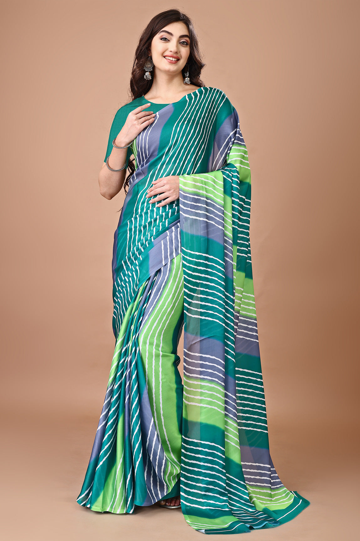 Molly Brown Stylish & Beautiful Satin Georgette Digitally Printed Party Wear Sarees with Blouse Piece