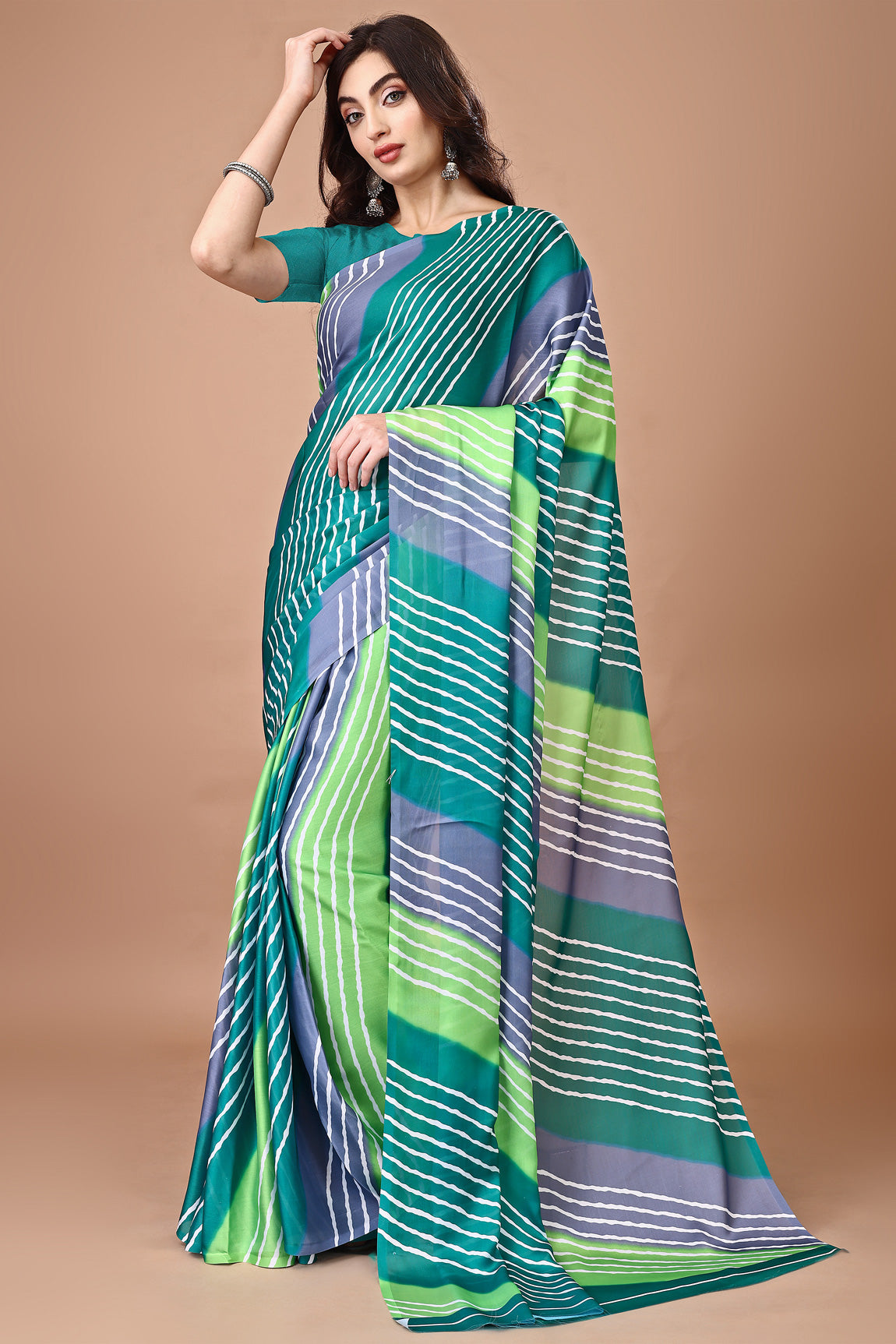 Molly Brown Stylish & Beautiful Satin Georgette Digitally Printed Party Wear Sarees with Blouse Piece
