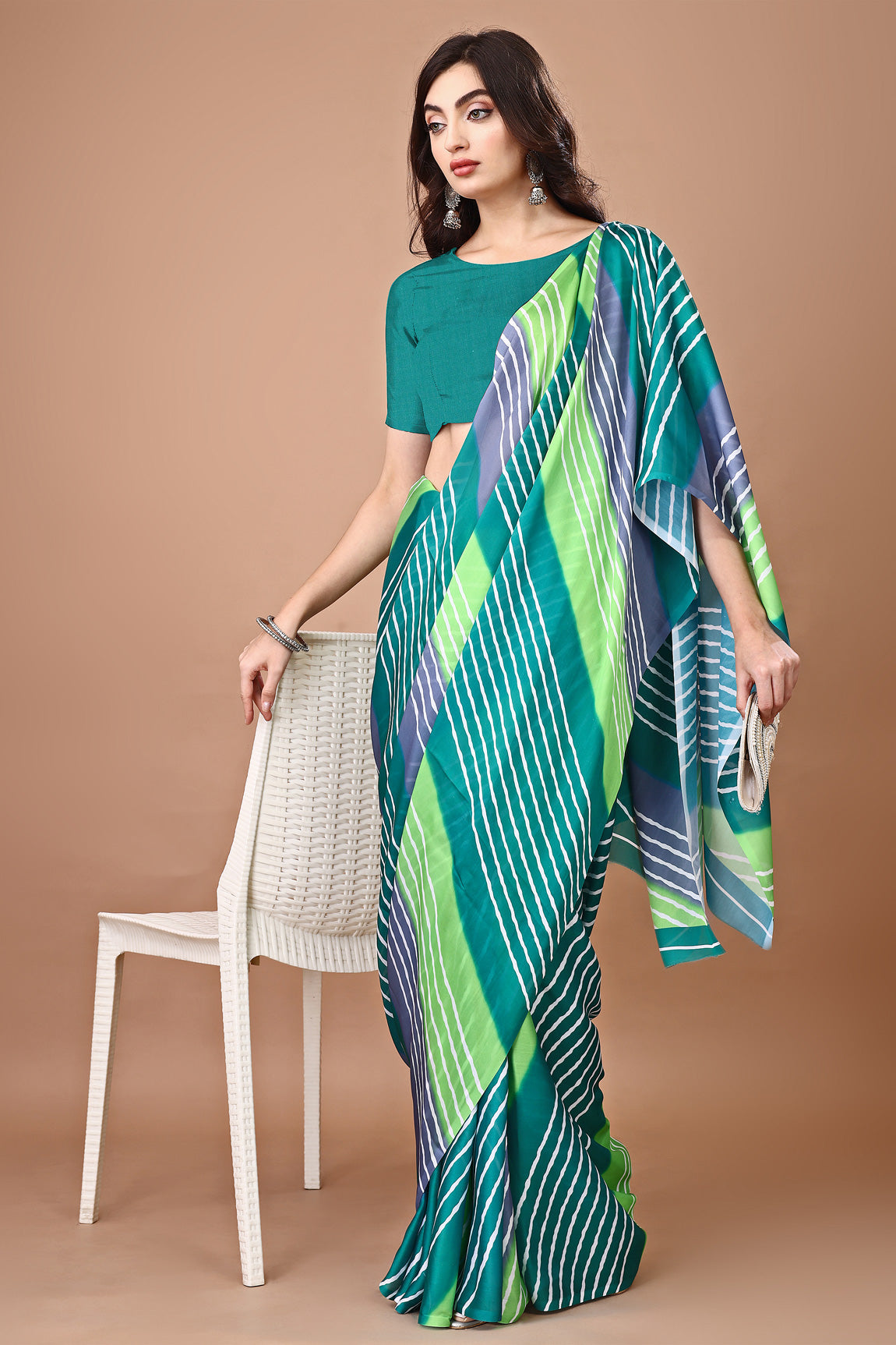 Molly Brown Stylish & Beautiful Satin Georgette Digitally Printed Party Wear Sarees with Blouse Piece