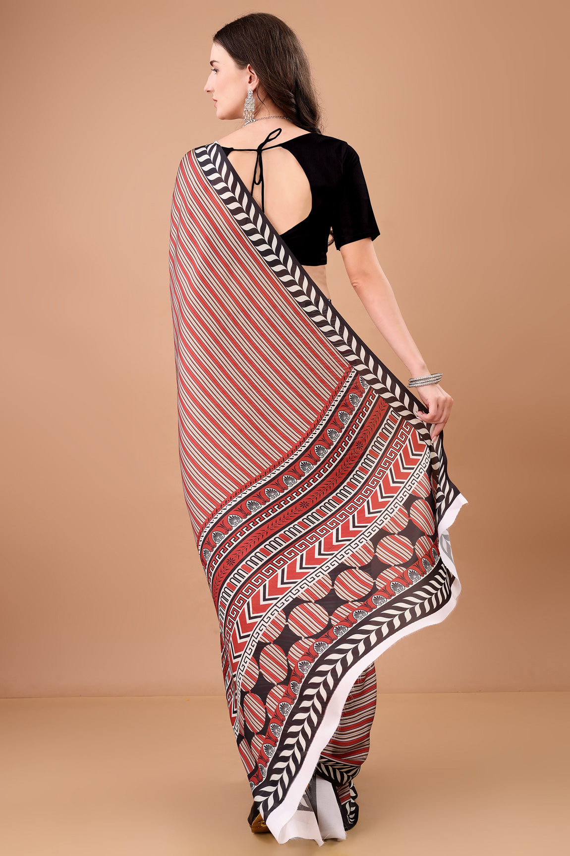 Stylish & Beautiful Satin Georgette Digitally Printed Party Wear Sarees with Blouse Piece