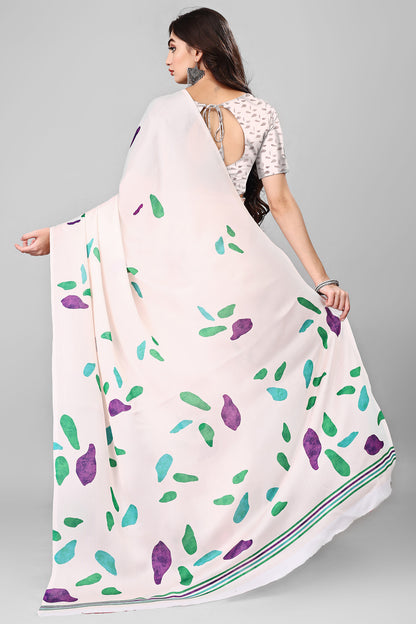 Molly Brown Stylish & Beautiful Satin Georgette Digitally Printed Party Wear Sarees with Blouse Piece