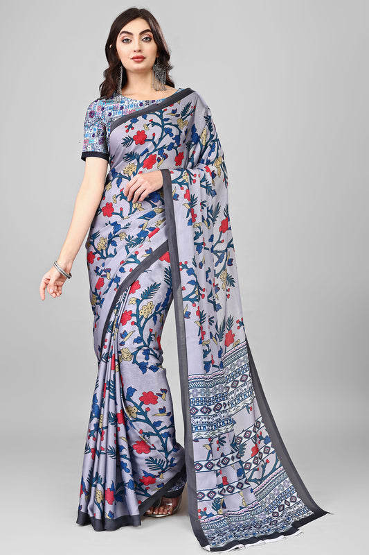 Molly Brown Stylish & Beautiful Satin Georgette Digitally Printed Party Wear Sarees with Blouse Piece