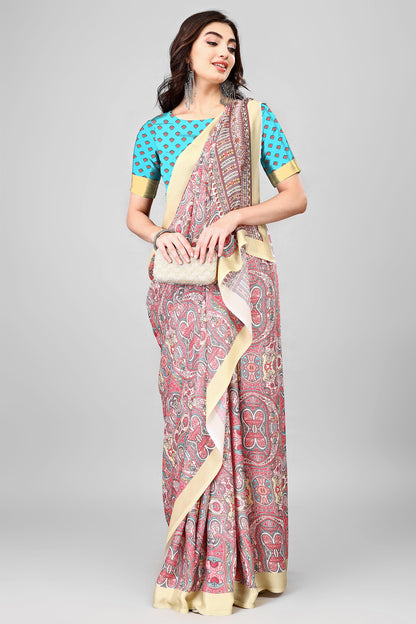 Molly Brown Stylish & Beautiful Satin Georgette Digitally Printed Party Wear Sarees with Blouse Piece