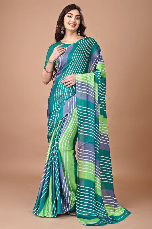 Molly Brown Stylish & Beautiful Satin Georgette Digitally Printed Party Wear Sarees with Blouse Piece