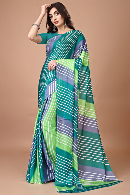 Molly Brown Stylish & Beautiful Satin Georgette Digitally Printed Party Wear Sarees with Blouse Piece